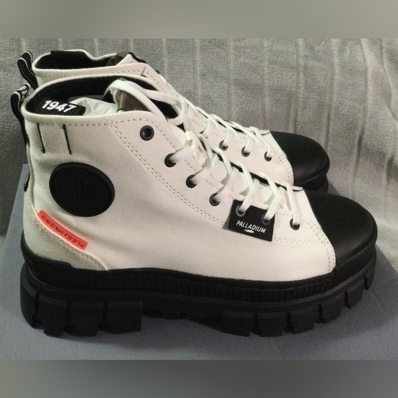 Palladium Women’s Revolt HI TX Platform Canvas Star White Boots Size 8 - Picture 5 of 12